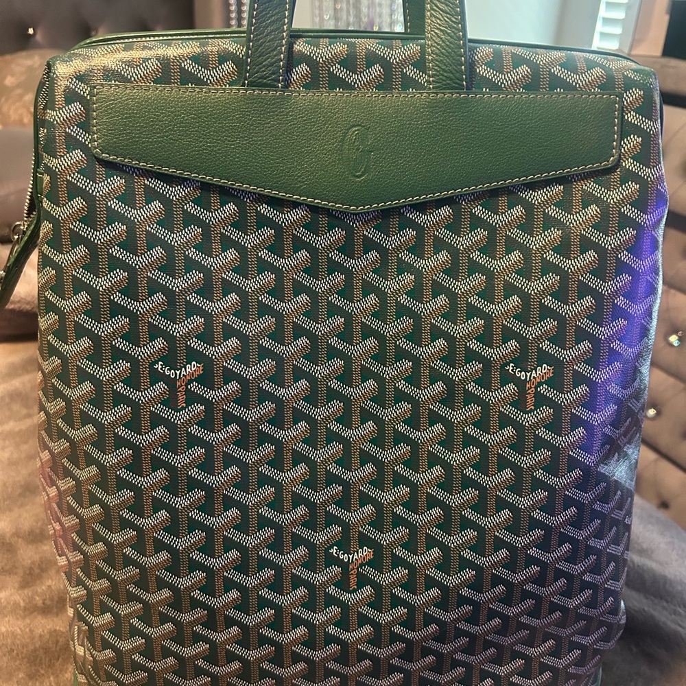 Goyard Green Patterned Tote Bag